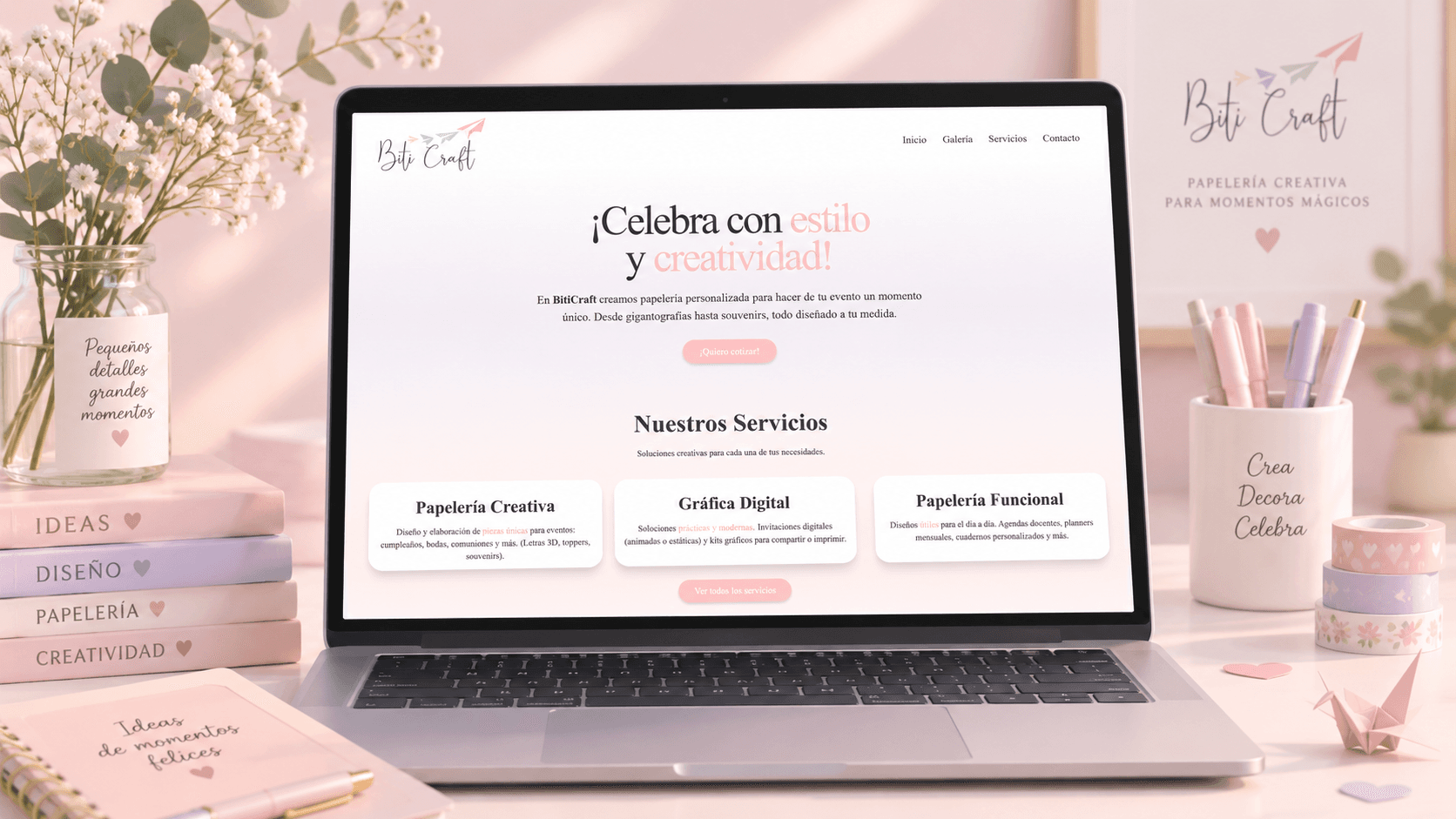 Vista del sitio web de BitiCraft